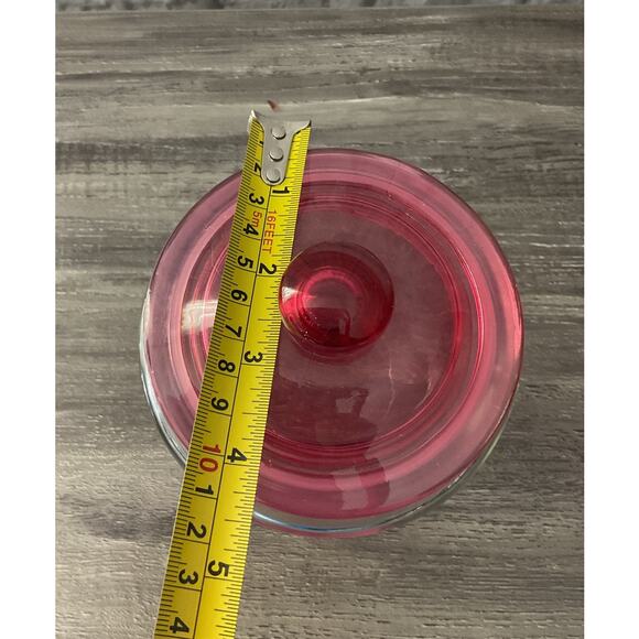 “Sweets” Candy Jar Clear with Fuchsia Pink Top - Picture 4 of 8